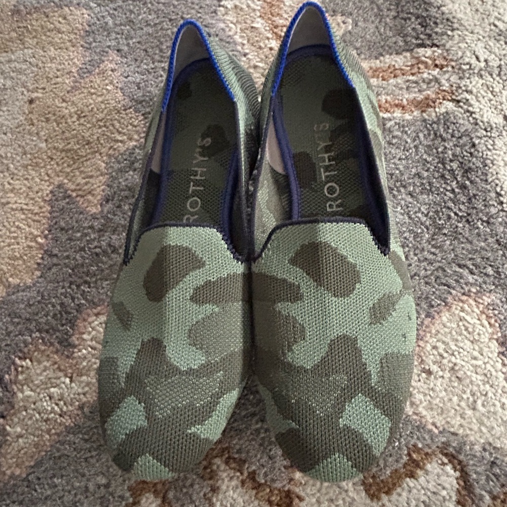 Rothy's Green Camouflage Loafers
